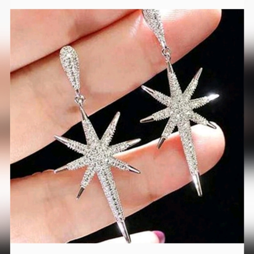 Sterling Silver Starburst Earrings